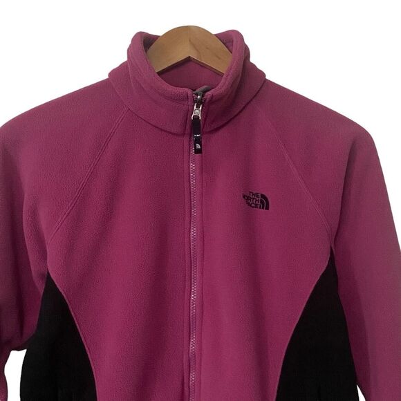 The North Face Womens Size Medium TKA 200 Full Zip Fleece Jacket Pink Black - Picture 3 of 14